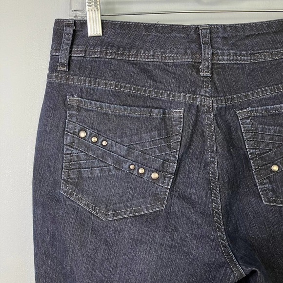 Nine West Melanie Skimmer Dark Wash Studded Denim Capri Length Jeans Size 6 27 - Picture 14 of 16